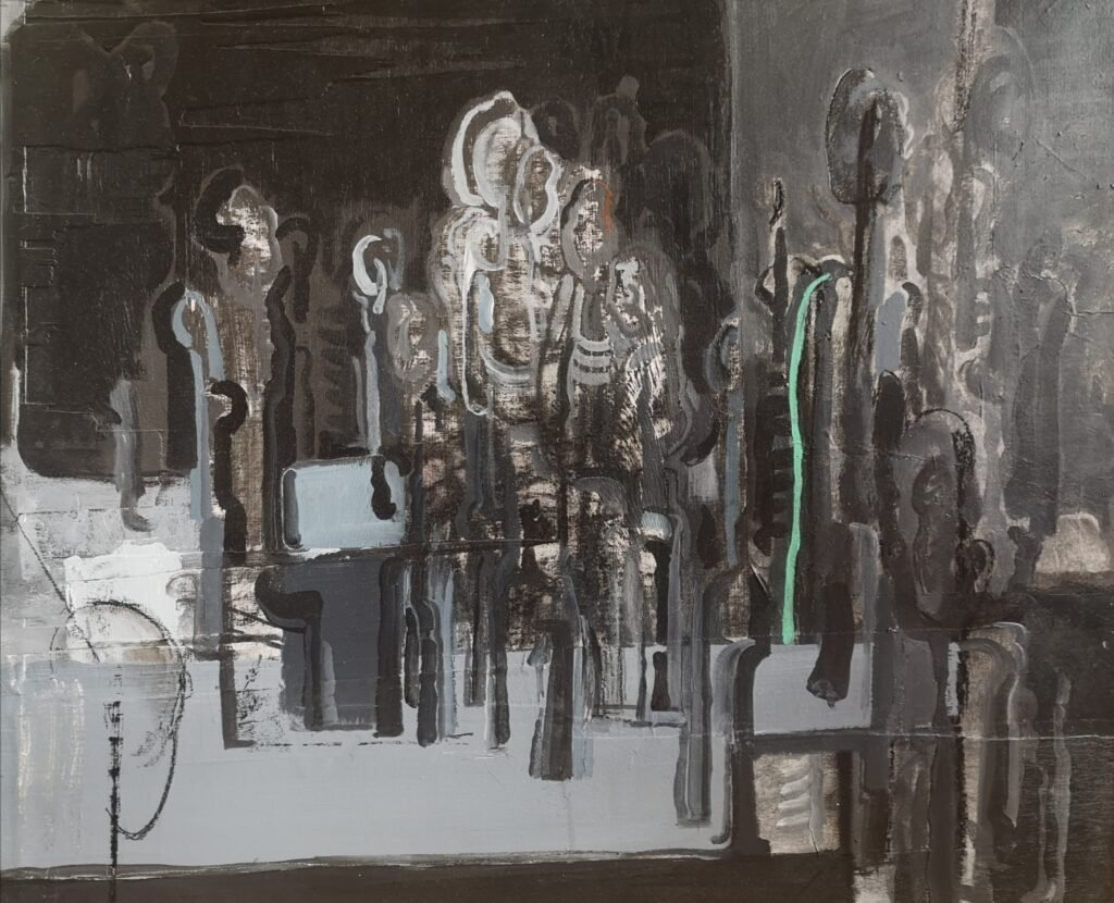 贾宇豪《战栗9》，2019年，木板丙烯